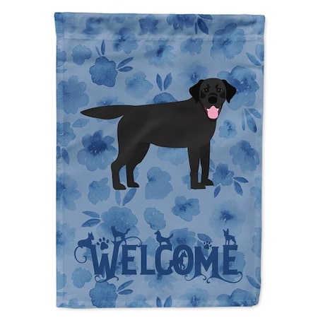 Carolines Treasures CK6063CHF 28 X 0.01 X 40 In. Black Labrador Retriever Welcome Flag Canvas House Size